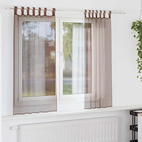 vidaXL Voile gardiner med stångfickor 2 st bruna