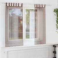 vidaXL Voile gardiner med stångfickor 2 st bruna
