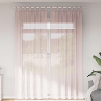 vidaXL Voile gardiner med stångfickor 2 st ljusrosa