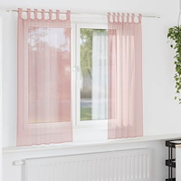 vidaXL Voile gardiner med stångfickor 2 st rosa