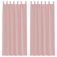 vidaXL Voile gardiner med stångfickor 2 st rosa