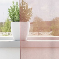 vidaXL Voile gardiner med stångfickor 2 st rosa