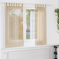 vidaXL Voile gardiner med stångfickor 2 st sand