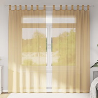 vidaXL Voile gardiner med stångfickor 2 st sand