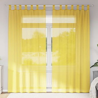 vidaXL Voile gardiner med stångfickor 2 st gul