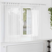 vidaXL Voile gardiner med stångfickor 2 st vit
