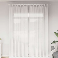 vidaXL Voile gardiner med stångfickor 2 st vit