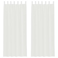 vidaXL Voile gardiner med stångfickor 2 st vit