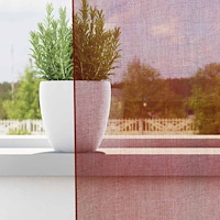 vidaXL Voile gardiner med stångfickor 2 st vinröd