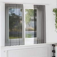 vidaXL Voile gardiner med fliktopp 2 st svart