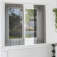 vidaXL Voile gardiner med fliktopp 2 st svart