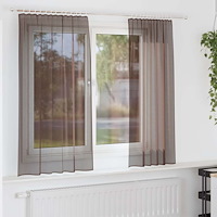 vidaXL Voile gardiner med fliktopp 2 st brun