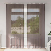 vidaXL Voile gardiner med fliktopp 2 st brun
