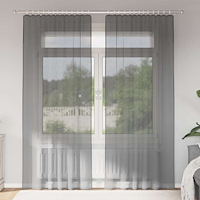 vidaXL Voile gardiner med öglor 2 st mörkgrå 140x225 cm
