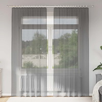 vidaXL Voile gardiner med öglor 2 st mörkgrå 140x245 cm