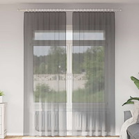 vidaXL Voile gardiner med öglor 2 st mörkgrå 140x260 cm