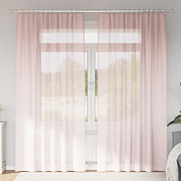 vidaXL Voile gardiner med öglor 2 st ljusrosa 140x245 cm