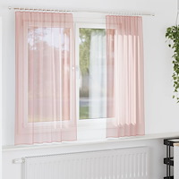 vidaXL Voile gardiner med öglor 2 st rosa 140x140 cm