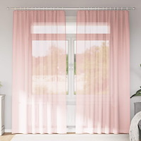 vidaXL Voile gardiner med öglor 2 st rosa 140x225 cm