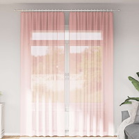 vidaXL Voile gardiner med öglor 2 st rosa 140x260 cm