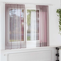 vidaXL Voile gardiner med öglor 2 st lila 140x175 cm