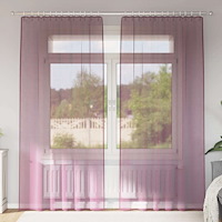 vidaXL Voile gardiner med öglor 2 st lila 140x225 cm