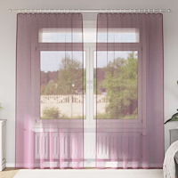 vidaXL Voile gardiner med öglor 2 st lila 140x245 cm