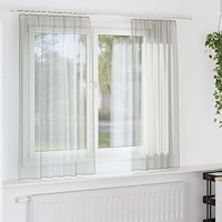vidaXL Voile gardiner med öglor 2 st ljusgrå 140x175 cm