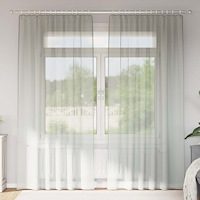 vidaXL Voile gardiner med öglor 2 st ljusgrå 140x225 cm
