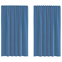 vidaXL Voile gardiner med öglor 2 st kungsblå 140x175 cm