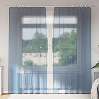 vidaXL Voile gardiner med öglor 2 st kungsblå 140x245 cm