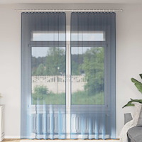 vidaXL Voile gardiner med öglor 2 st kungsblå 140x260 cm