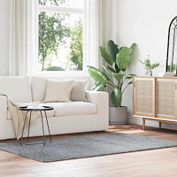 vidaXL Ryamatta med lång lugg NAVARRA silvergrå 130x200 cm polyester