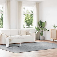 vidaXL Ryamatta med lång lugg NAVARRA silvergrå 240x340 cm polyester