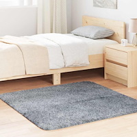 vidaXL Ryamatta med lång lugg NAVARRA silvergrå 120x120 cm polyester
