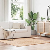 vidaXL Ryamatta med lång lugg NAVARRA beige 160x160 cm polyester