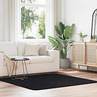 vidaXL Ryamatta med lång lugg NAVARRA svart 160x160 cm polyester