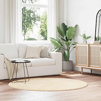 vidaXL Ryamatta med lång lugg NAVARRA gräddvit 160x160 cm polyester