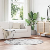 vidaXL Ryamatta med lång lugg NAVARRA ljusgrå 160x160 cm polyester