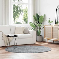 vidaXL Ryamatta med lång lugg NAVARRA silvergrå 160x160 cm polyester