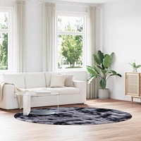vidaXL Ryamatta med lång lugg NAVARRA mörkgrå 240x240 cm polyester