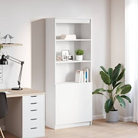 vidaXL Högskåp vit 70x35x180 cm konstruerat trä