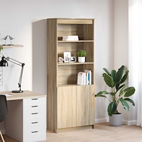 vidaXL Högskåp sonoma-ek 70x35x180 cm konstruerat trä