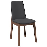 vidaXL Matstolar med dynor 2 st, brunt massivt trä gummi