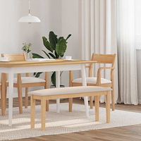 vidaXL Bänk 110 cm massivt trä gummi