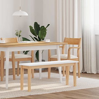vidaXL Bänk 110 cm massivt trä gummi