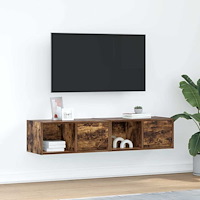 vidaXL TV-bänkar 2 st rökt ek 60x31x25,5 cm konstruerat trä