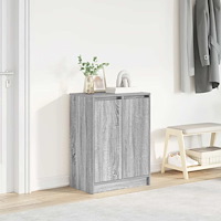 vidaXL Skoskåp grå sonoma 57x34x76 cm konstruerat trä