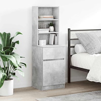 vidaXL Sängbord betonggrå 39x35x125 cm konstruerat trä