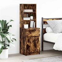 vidaXL Sängbord rökt ek 39x35x125 cm konstruerat trä